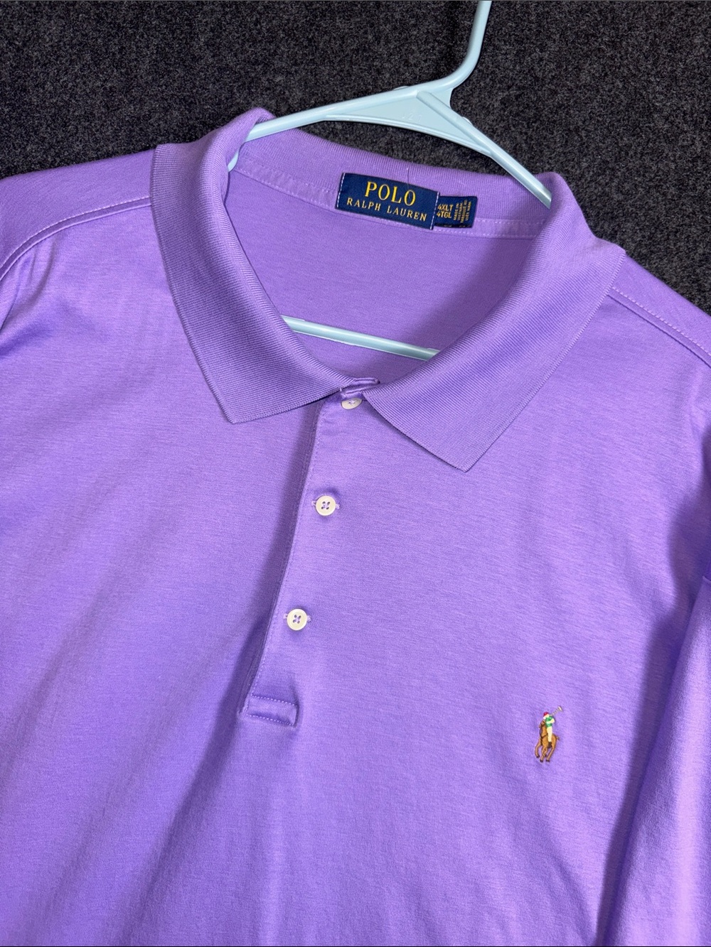 Polo Ralph Lauren Mens 4XLT Purple Short Sleeve Interlock Polo Shirt Big & Tall